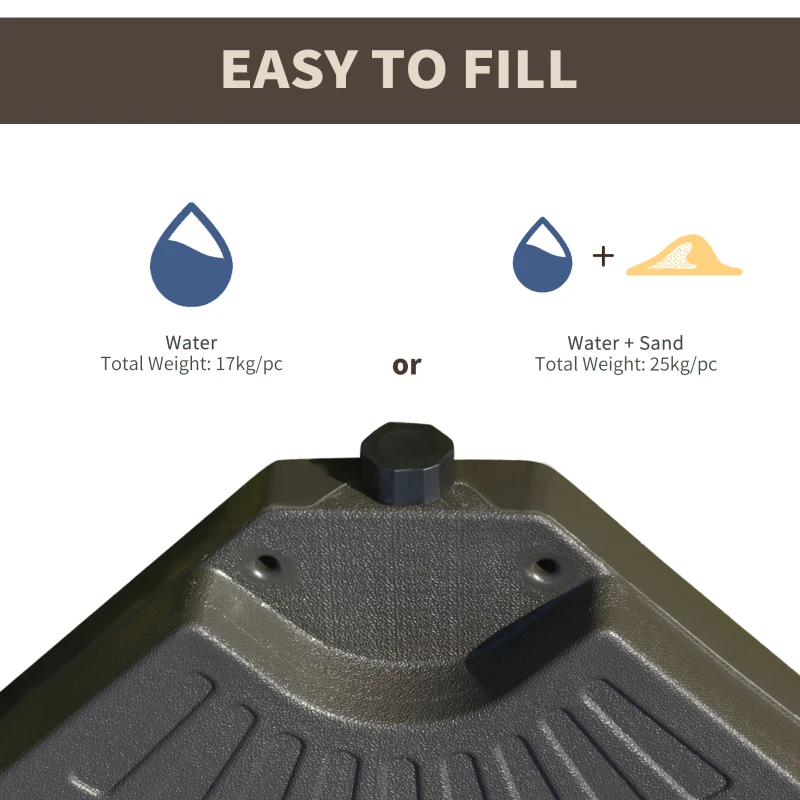 Best Set of 4 Fillable Parasol Weights - 100kg - Image 6