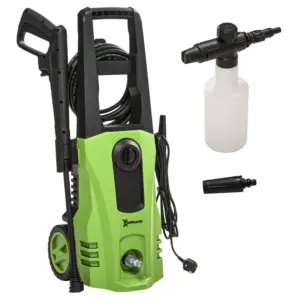 DURHAND 1800W High Pressure Washer, 150 Bar Pressure, 510 L/h Flow, High-Performance Portable Power Washer Jet Wash Cleaner with 6M Hose, Snow Foam Bottle for Garden, Car, Furniture, Green
