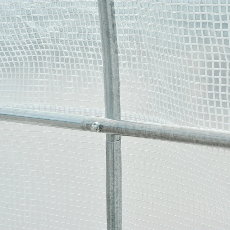 Best 3.5 x 2 x 2 m Polytunnel Greenhouse, Walk-in Green House for Garden with Mesh Windows, Galvanised Steel Frame, White - Image 8