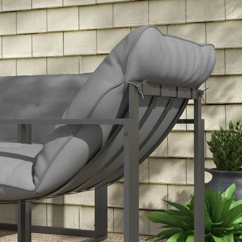 Best Four-Piece Relaxed Back Garden Dining Set - Black/Grey - Image 9