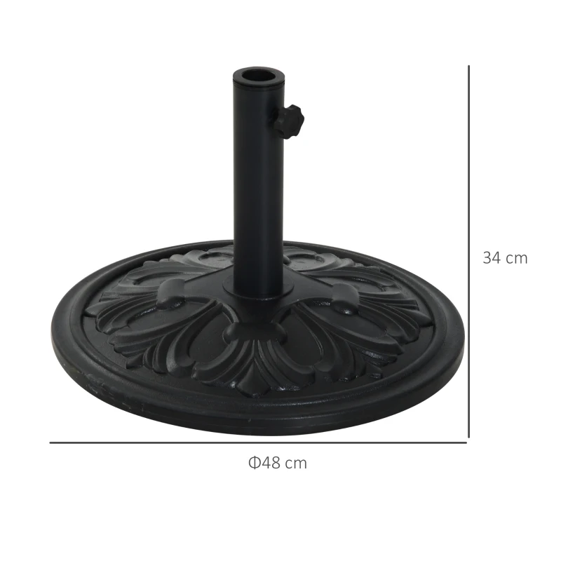 Best 13kg Round Parasol Base Sun Umbrella Weight Stand Holder Patio Outdoor Garden, Black - Image 3