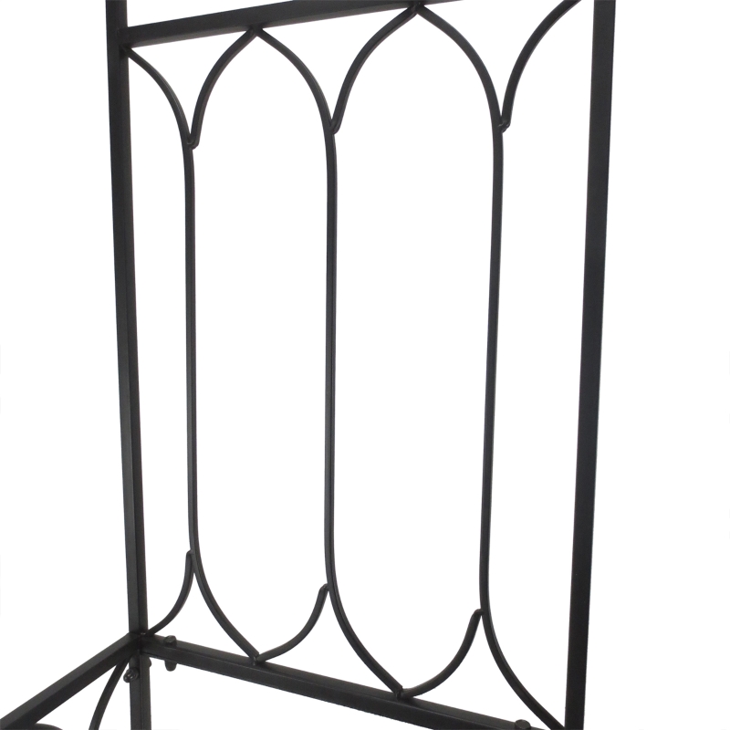 Best Garden Metal Frame Bench W/Arch for Various Climbing Plant, 115Lx50Wx203H cm-Black - Image 10