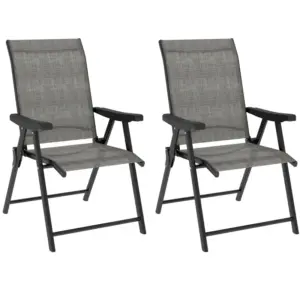 Best Set of Two Folding Outdoor Chairs - Black/Grey