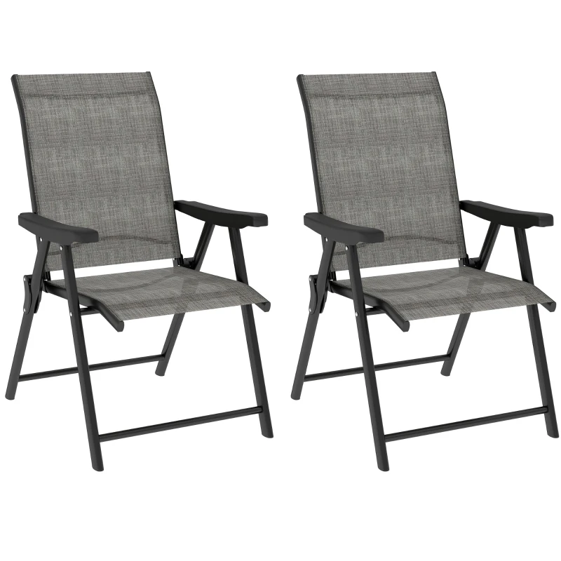 Best Set of Two Folding Outdoor Chairs - Black/Grey