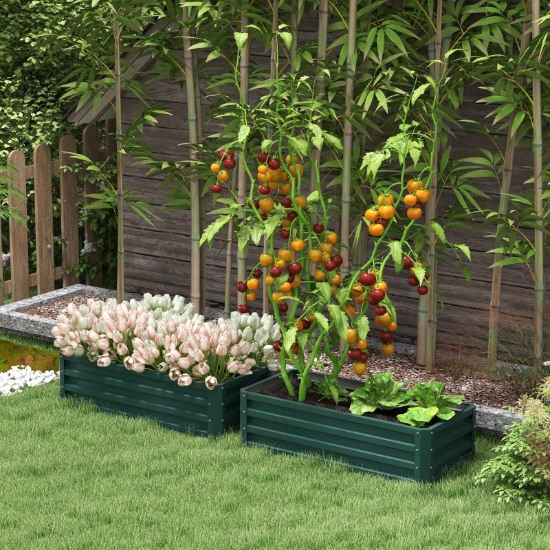 Best Steel Raised Beds for Garden, Outdoor Planter Box, Set of 2, for Flowers, Herbs and Vegetables, Green - Image 10