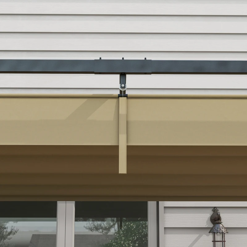 Best 4 x 3(m) Metal Pergola with Retractable Roof, Garden Gazebo Canopy Shelter for Outdoor, Patio, Khaki - Image 7