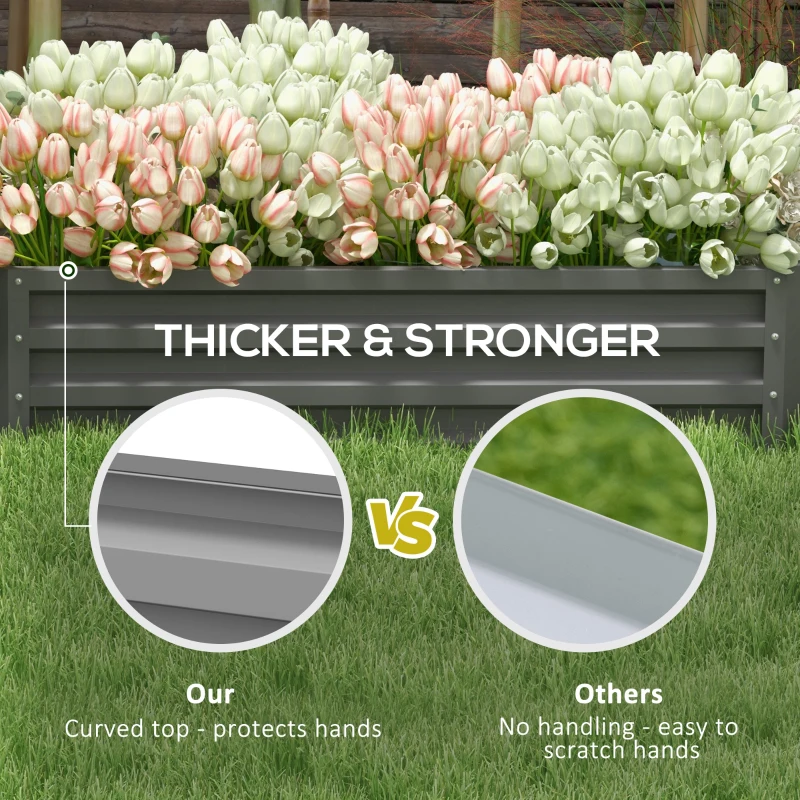 Best Raised Beds for Garden, Galvanised Outdoor Planters for Herbs and Vegetables, for Patio, Garden, Balcony, Light Grey - Image 7