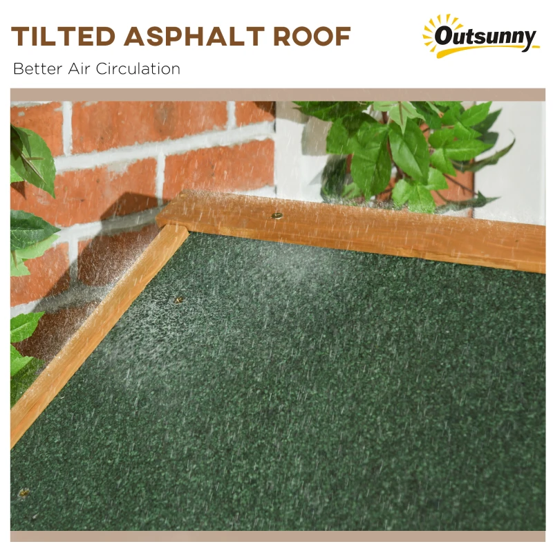 Best Garden Shed Vertical Utility 3 Shelves Shed Wood Outdoor Garden Tool Storage Unit Storage Cabinet, 77 x 54.2 x 179cm - Brown - Image 5