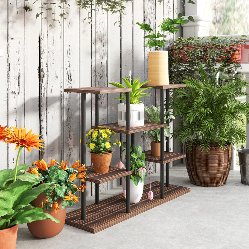 Best Four-Tier Wooden Shelf Plant Stand - Image 8