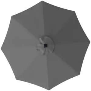 Best 3 m Replacement Parasol Canopy with Top Vent, UPF 50+ Garden Parasol Replacement Canopy, 8 Rib Parasol Cover Replacement Fits Various Frames, Grey