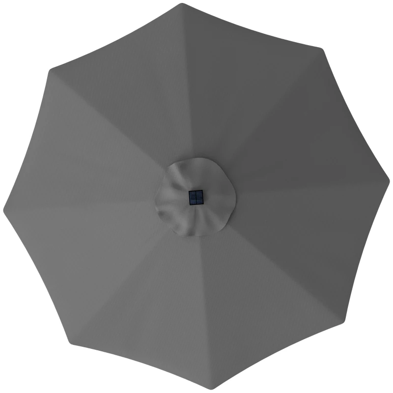 Best 3 m Replacement Parasol Canopy with Top Vent, UPF 50+ Garden Parasol Replacement Canopy, 8 Rib Parasol Cover Replacement Fits Various Frames, Grey