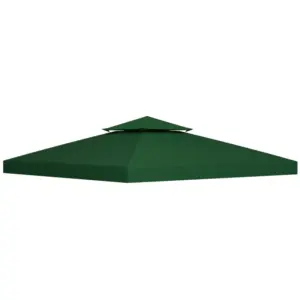 Best 3(m) Gazebo Top Cover Double Tier Canopy Replacement Pavilion Roof Dark Green
