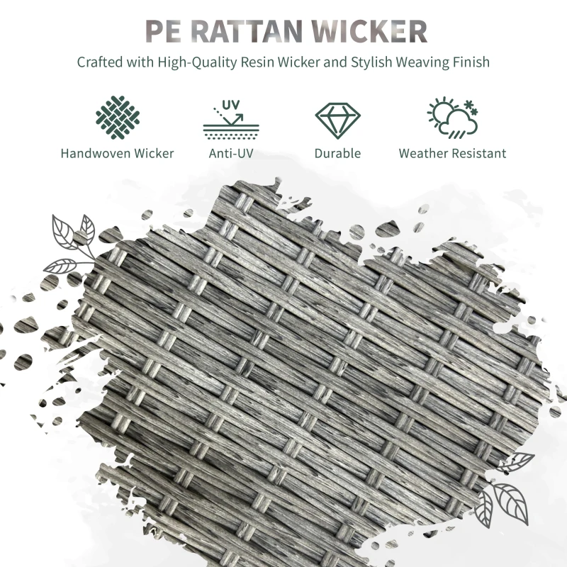 Best Five-Pieces Rattan Dining Set - Light Grey - Image 4