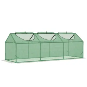 Best Mini Greenhouse, Small Plant Grow House for Outdoor with Durable PE Cover, Observation Windows, 180 x 60 x 60 cm, Green
