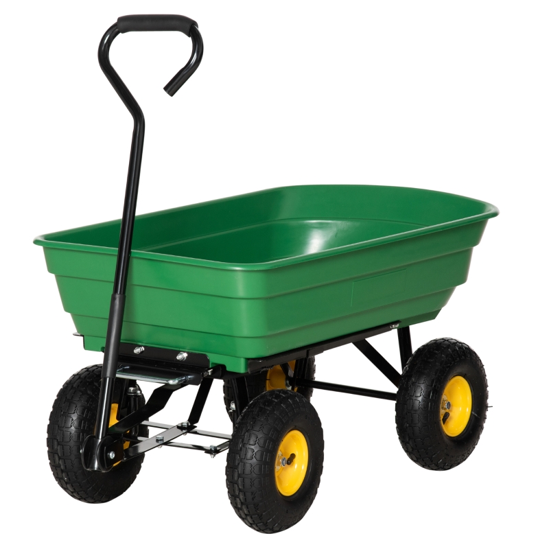 Best 75 Litre Large Garden Cart, Tipping Wheelbarrows Heavy Duty Garden Dump Trolley 200kg Capacity for Festivals, Tools, Plants, Logs - Green - Image 12