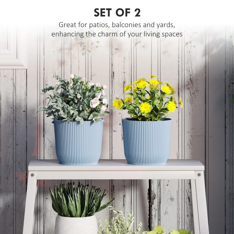 Best Set of Two Ф22cm Planters - Blue - Image 4