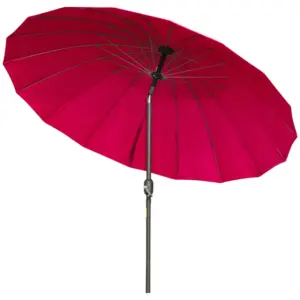 Best 2.5m Shanghai Garden Parasol Umbrella with Crank & Tilt, Adjustable Outdoor Sun Shade, Red