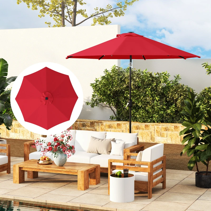 Best 3 m Replacement Parasol Canopy with Top Vent, UPF 50+ Garden Parasol Replacement Canopy, 8 Rib Parasol Cover Replacement Fits Various Frames, Red - Image 2