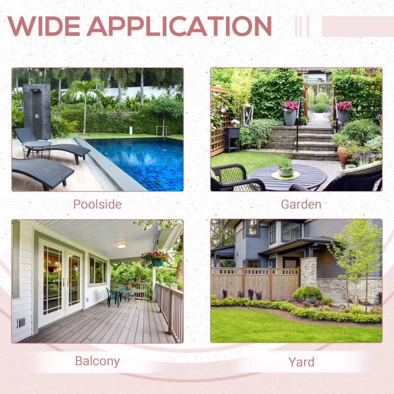 Best Square PE Wicker Rattan Folding Table - Black - Image 7