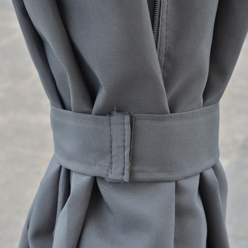 Best 4 x 3(m) Outdoor Hardtop Gazebo with Curtains, Lean to Aluminium Pergola with Polycarbonate Roof, Garden Pavilion Sun Shade Shelter, Grey - Image 8