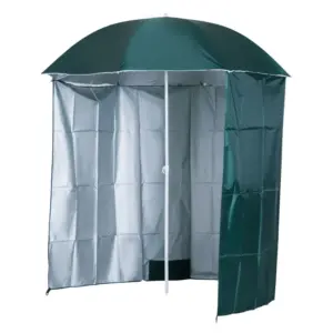 Best 88" Arc 2.2M Fishing Umbrella Beach Parasol with Sides Brolly Shelter Canopy Shade with FREE Carry Bag Green