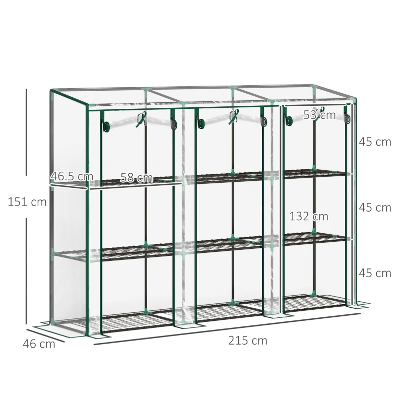 Best 46 x 215cm Nine-Shelf Greenhouse - Image 3