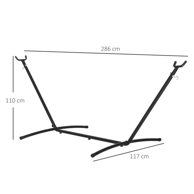 Best 2.86m Universal Hammock Stand Metal Frame Garden Camping Picnic Outdoor Patio Replacement Stand Only - Image 3