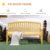 Best 2 Seater Wooden Garden Bench with Armrest, Outdoor Furniture Chair for Park, Balcony, Orange - Image 5