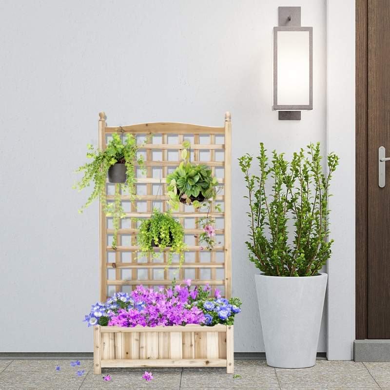 Best Garden Planters with Trellis for Climbing Vines, Wood Raised Beds for Garden, Flower Pot, Indoor Outdoor, Natural - Image 10