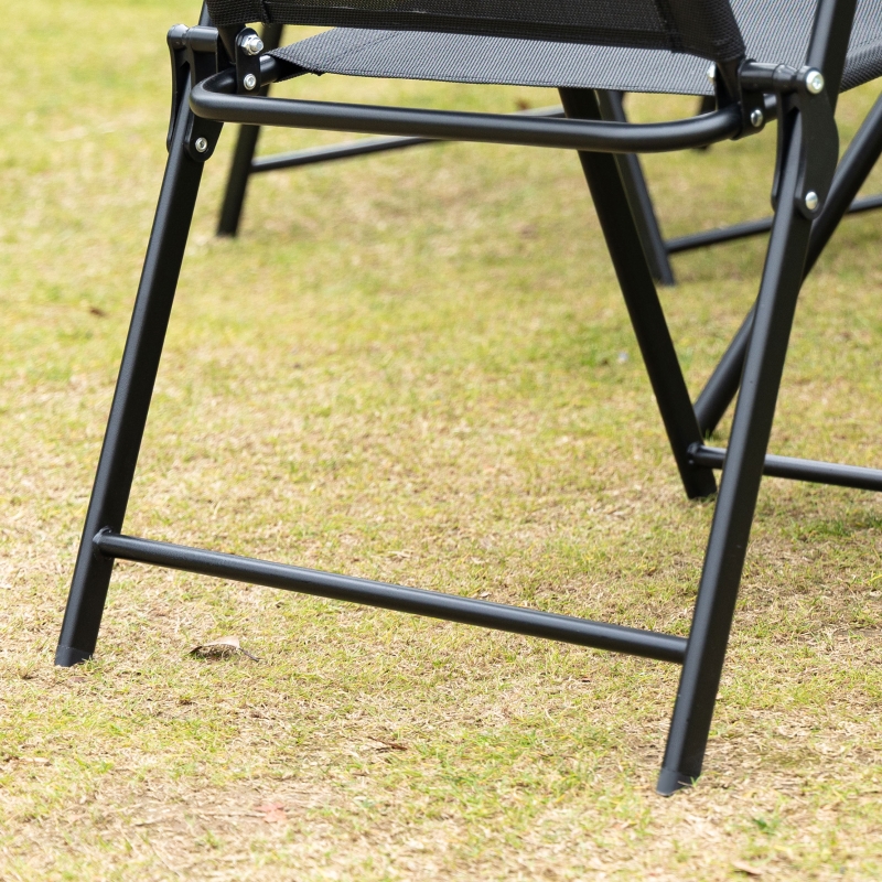 Best Eight-Piece Garden Dining Set, with Chairs, Table and Parasol - Black - Image 10