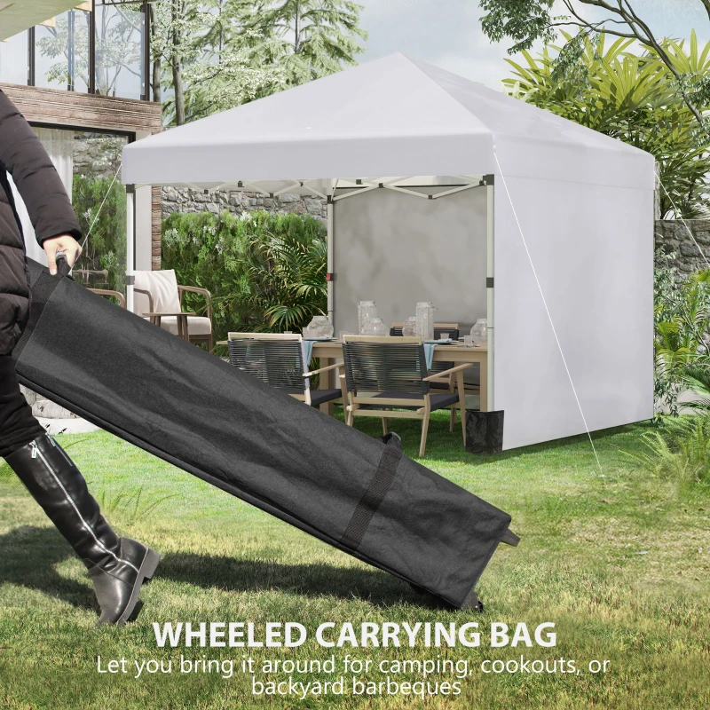 Best 3 x 3 (M) Pop Up Gazebo, UPF 30+ with 2 Sidewalls, Leg Weight Bags and Wheeled Bag, Height Adjustable Party Tent Event Shelter for Garden, Patio, White - Image 8