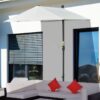 Best 2m Half Parasol Market Umbrella Garden Balcony Parasol with Crank Handle, Base, Double-Sided Canopy, Cream White - Image 10