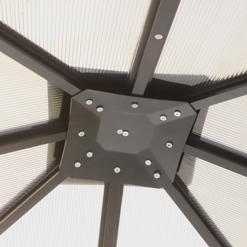 Best 3m x 3m Hardtop Metal Frame Mesh Draped Gazebo Black - Image 7