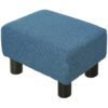 Best Linen Fabric Footstool Ottoman Cube with 4 Plastic Legs, Blue - Image 11
