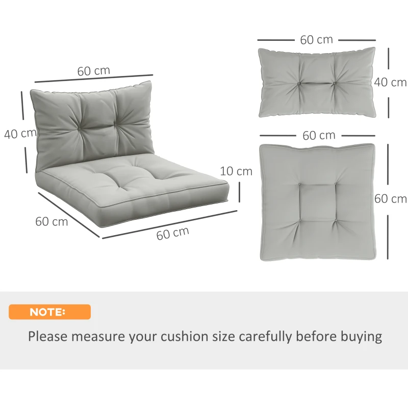 Best 2-Piece Seat Cushions Back Pillows Replacement, Patio Chair Cushions Set for Indoor Outdoor, Light Grey - Image 3