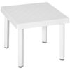 Best Garden Side Table Plastic Outdoor Square Coffee End Table for Drink Snack, White - Image 11