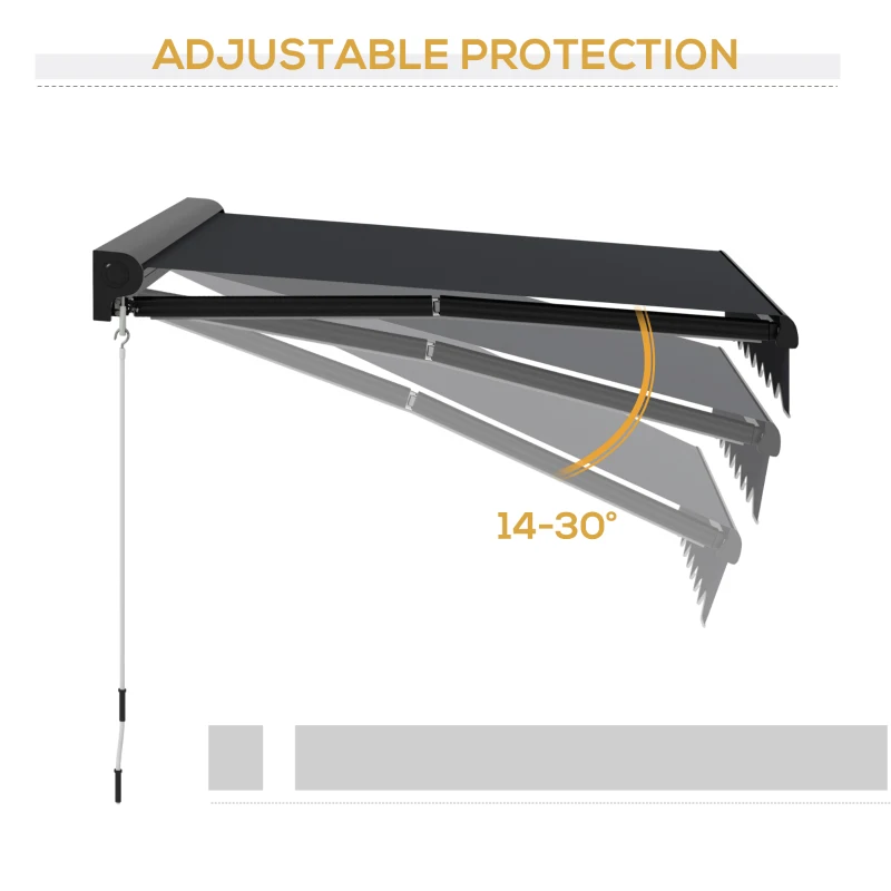 Best 3 x 2.5m Electric Awning with LED Light, Aluminium Frame Retractable Awning Sun Canopies for Patio Door Window - Image 7
