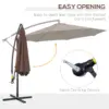Best 2.45m Overhanging Cantilever Parasol, Heavy Duty Waterproof Garden Umbrella with Cross Base, Brown - Image 4