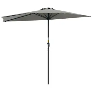 Best Half Round Parasol Umbrella - Light Grey
