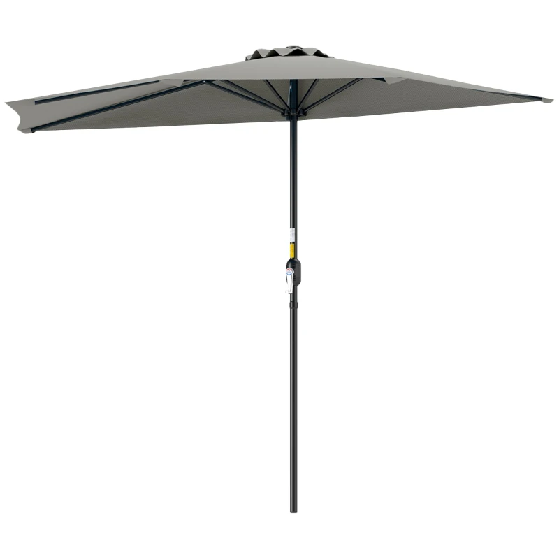 Best Half Round Parasol Umbrella - Light Grey