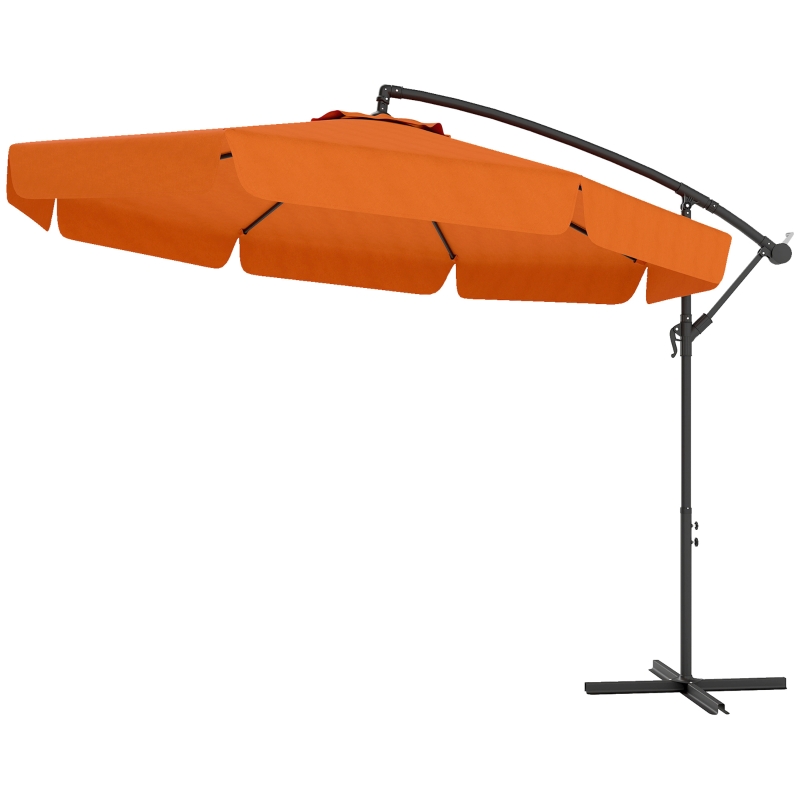 Best 2.7m Garden Cantilever Banana Parasol - Orange - Image 11