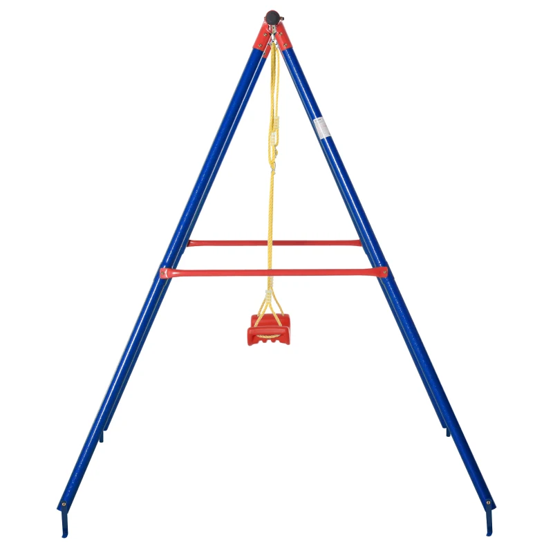Best Kids Swing Set Toddler Swing Adjustable Rope Heavy Duty A-Frame Stand Outdoor Playset for 3-8 Years Old Blue - Image 8