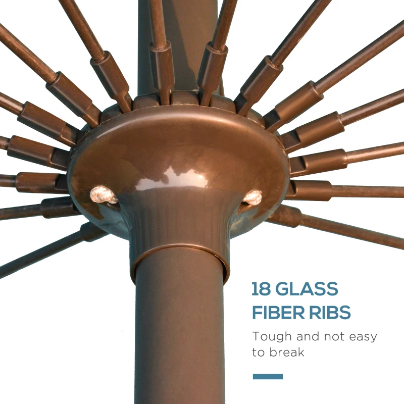 Best 2.5m Shanghai Garden Parasol Umbrella with Crank & Tilt, Adjustable Outdoor Sun Shade, Blue - Image 7