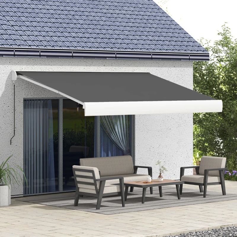 Best 4 x 3(m) Electric Retractable Awning with Remote Controller, Aluminium Frame Sun Canopies for Patio Door Window - Image 2