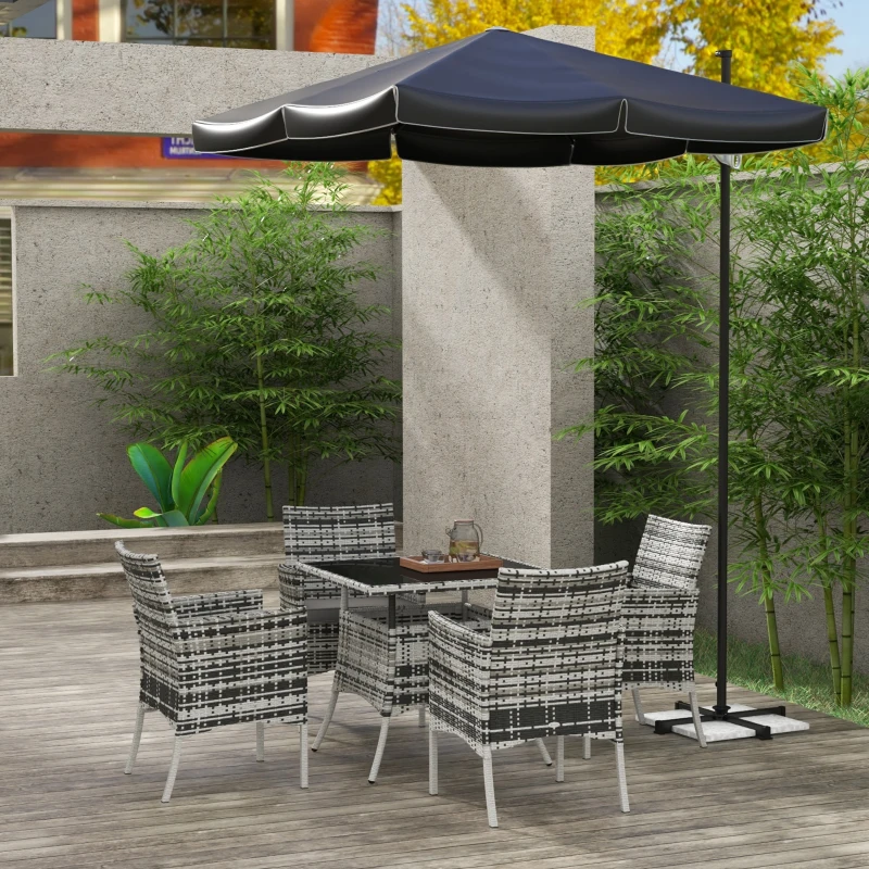 Best Five-Pieces Rattan Dining Set - Mixed Grey - Image 2