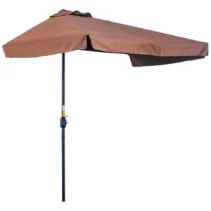 Best 2.3m Half-Square Parasol, for Balconies and Walls - Brown