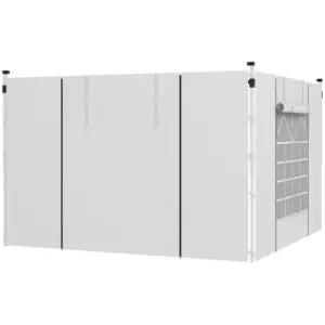 Best Gazebo Side Panels, 2 Pack Sides Replacement, for 3x3(m) or 3x6m Pop Up Gazebo, with Windows and Doors, White