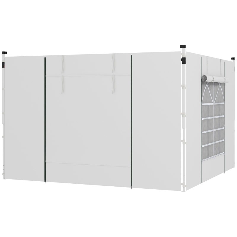 Best Gazebo Side Panels, 2 Pack Sides Replacement, for 3x3(m) or 3x6m Pop Up Gazebo, with Windows and Doors, White