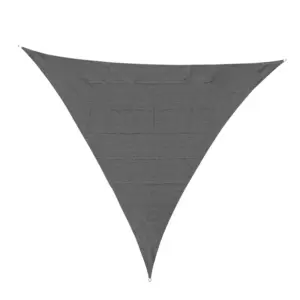 Best 5x5m Triangle Sun Shade Sail Outdoor UV Protection HDPE Canopy w/ Steel Rings Ropes UV Block Outdoor Patio Shelter Grey