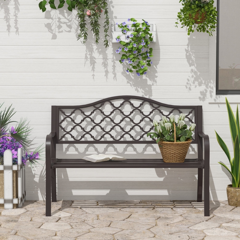 Best Antique Style Outdoor Cast Iron Front Porch Bench Path Chair Seat Outdoor - Image 13